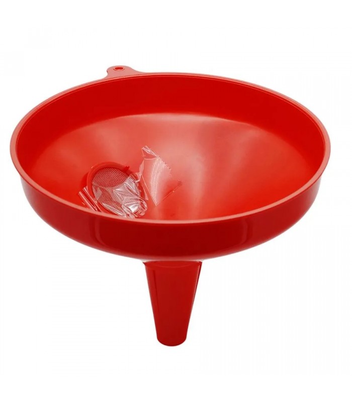 AddTools Large Plastic Funnel with Wide Opening - 10 in (25 cm) - Red AddTools Large Plastic Funnel with Wide Opening - 10 in (25 cm) - Red
