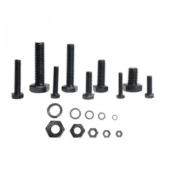 AddTools Assortiment d'écrous, rondelles et boulons métriques - Hex - Noir - 240 pièces