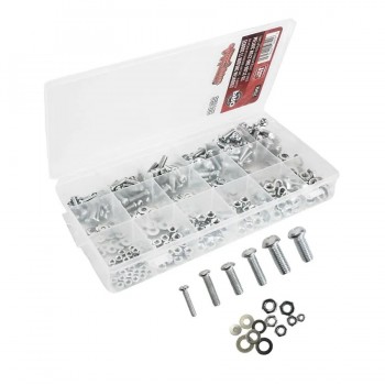 AddTools Assortiment d'écrous, rondelles et boulons Phillips métriques - Acier - 360 pièces