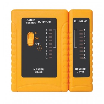 AddTools Testeur de câbles réseau RJ45 et RJ11 avec voyants DEL