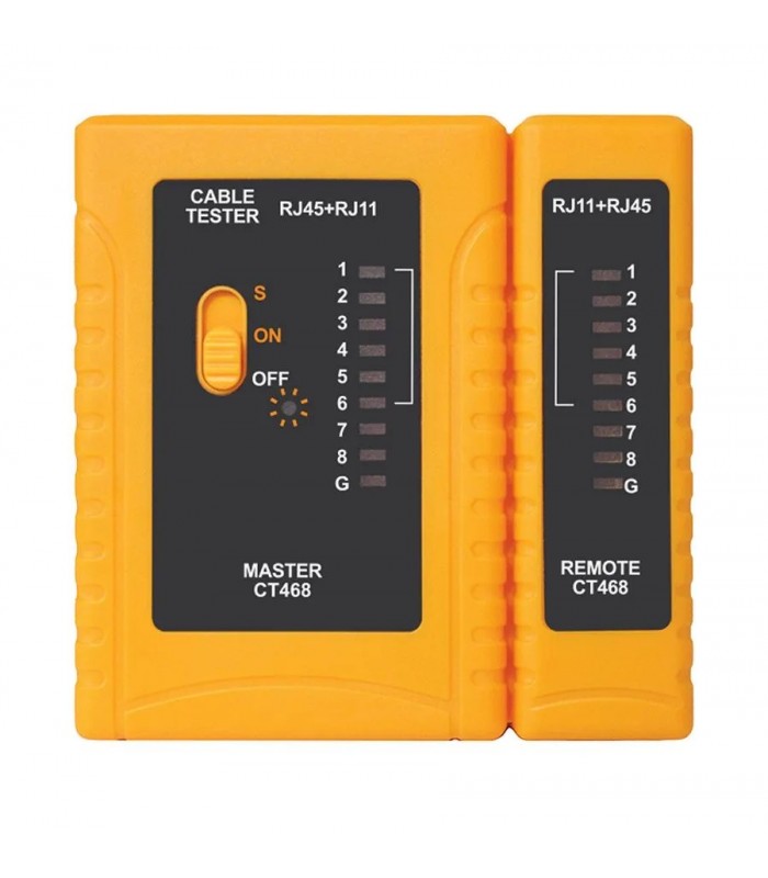 AddTools Testeur de câbles réseau RJ45 et RJ11 avec voyants DEL