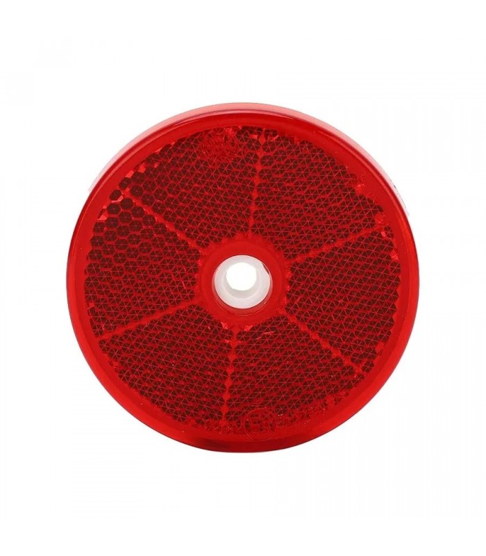 AddTools Réflecteur autocollant rond - Rouge - 6 cm - Paquet de 4
