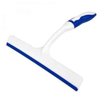 AddTools Raclette de douche - 25 cm (10 po) - Blanc et bleu