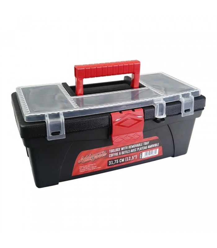 AddTools Tool Box with Removable Tray - 31.75 x 17.78 x 12.7 cm