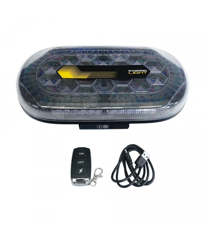 AddTools Wireless Magnetic Base Beacon Light - 12.8 in. - 48 LED - 12-24V - Amber
