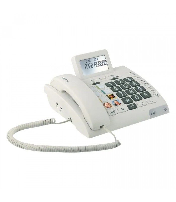 Amplified Cordless Phone with Large Buttons and Caller ID - 40 dB - White
