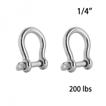 Anchor Shackle with Pin - 1/4 in. - 220 lbs Capacity - Pack of 2