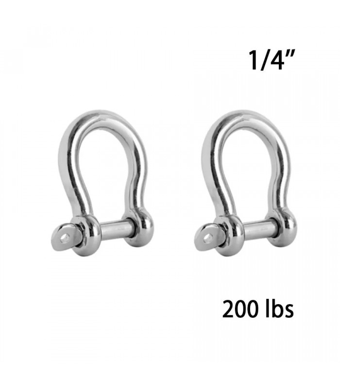 Anchor Shackle with Pin - 1/4 in. - 220 lbs Capacity - Pack of 2