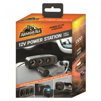 Armor All 5 Port 12V Power Station, charge jusqu'à 5 appareils, 3 ports CC / deux ports USB-A