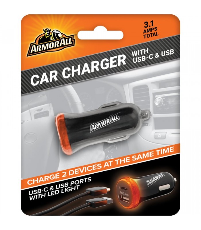 ArmorAll Charger de voiture USB-C et USB-A