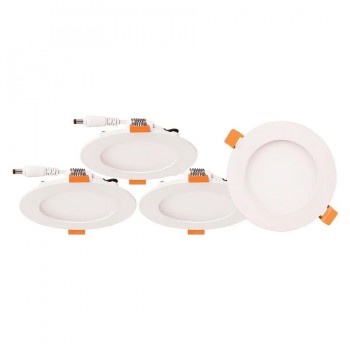 Ason Decor 4.8 in. Ultra Thin LED Recessed Light Kit - 9 W - CCT - White - 4-Pack