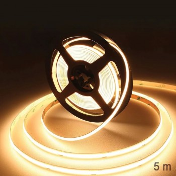 Ason Decor COB LED Light Strip with Dimmer - 24V - 320 LEDs/m - 3000K - 5 m