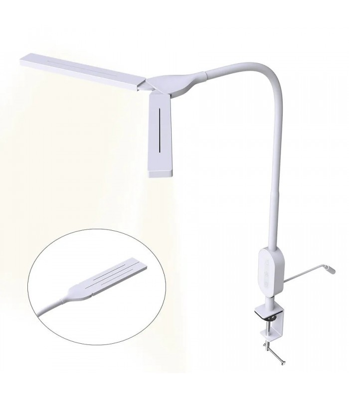 Ason Decor Lampe de bureau double tête DEL à pince avec contrôles tactiles - 3000K/4000K/5000K - 6.5 W - USB