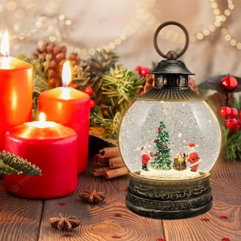 Ason Decor LED Illuminated Snowglobe - Santa and Mrs. Claus with Gifts and Tree