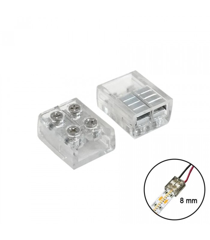 Ason Decor LED Strip to Wire Solderless Connector - 8 mm - 2-Pack
