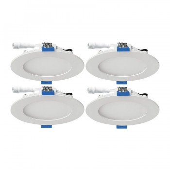 Ason Decor Set of 4 Thin LED Pot Lights - 4 in. -10W - CCT - White