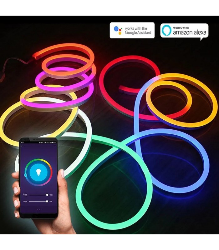 Ason Decor Smart Neon LED Strip Light - 24V - 72 DEL/m - RGB/CCT - 5m Ason Decor Smart Neon LED Strip Light - 24V - 72 DEL/m - RGB/CCT - 5m