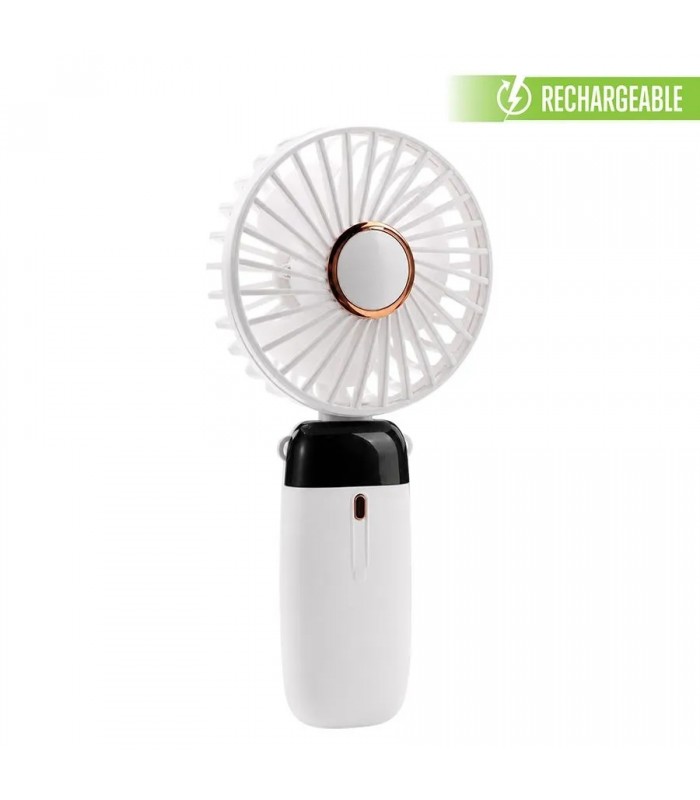 Ason Decor Ventilateur portatif 3-en 1 rechargeable - USB-C - 5 vitesses - Blanc