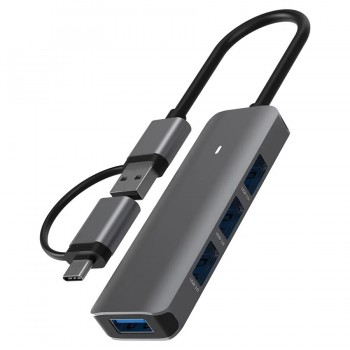 Ason Tech Concentrateur multiport 4-en-1 à USB 3.0 avec adaptateur USB-C