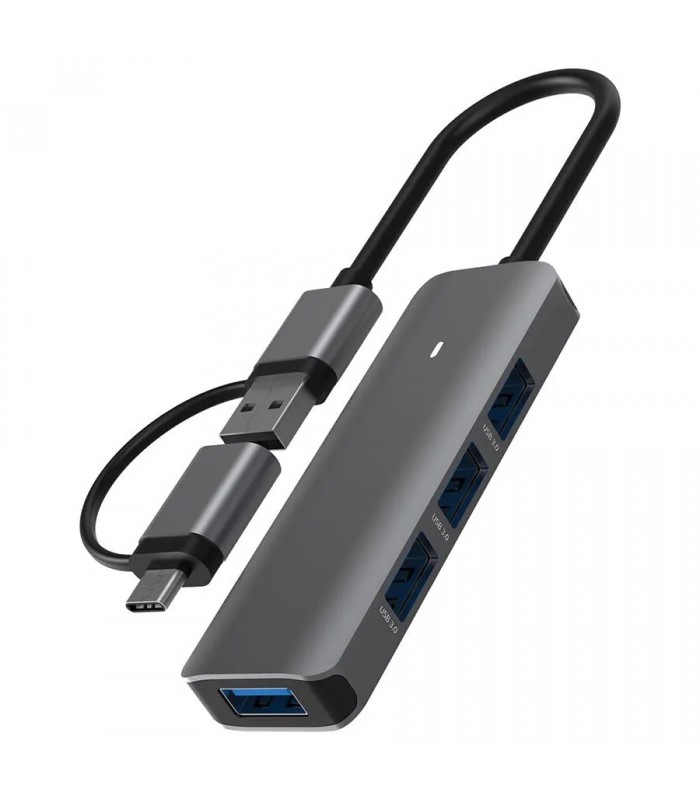 Ason Tech Concentrateur multiport 4-en-1 à USB 3.0 avec adaptateur USB-C Ason Tech Concentrateur multiport 4-en-1 à USB 3.0 avec adaptateur USB-C