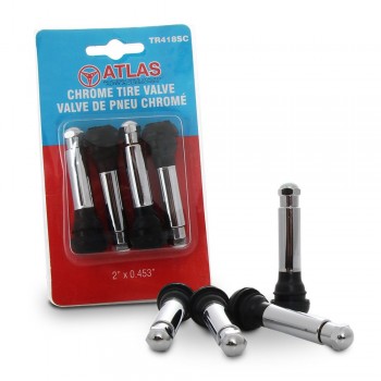 Atlas Chrome Tire Valves 2 in. X 0.453 in. - Pack of 4