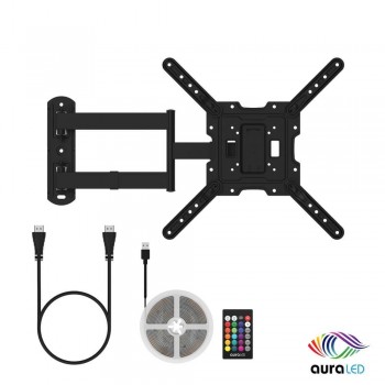 AuraLED ColorHome TV Wall Mount with LED Multi Color Strip & HDMI Cable