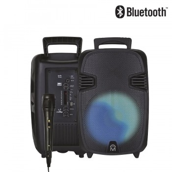 Haut-parleur sans fil Bluetooth BASS4 avec jeux de lumières RVB et microphone - 12 W