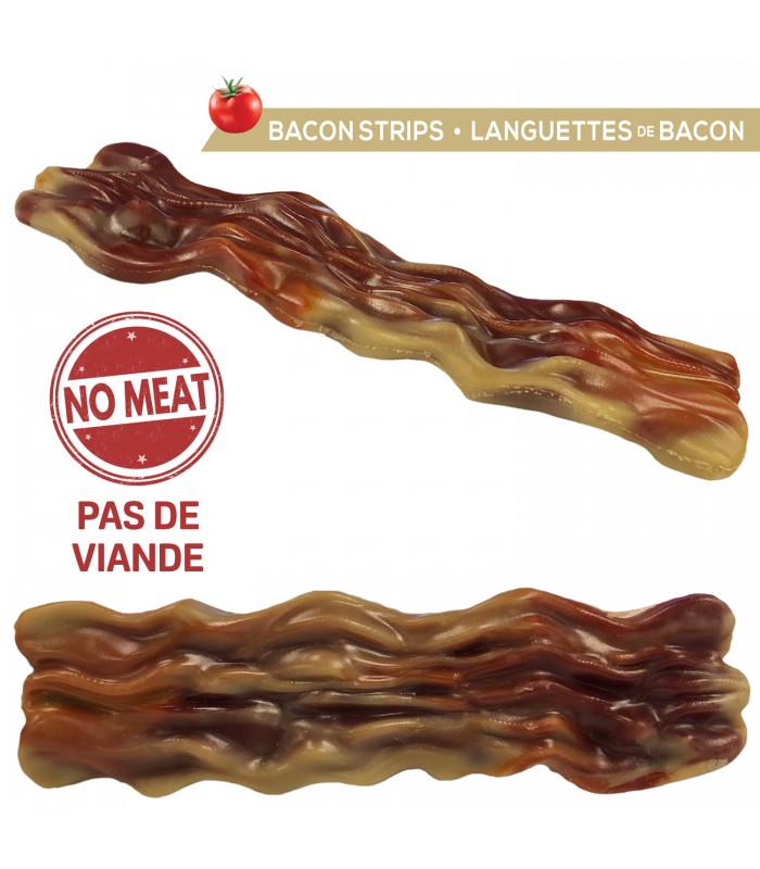 Bites Snack pour animaux en bande de bacon (15CM) naturel au poulet 2PK