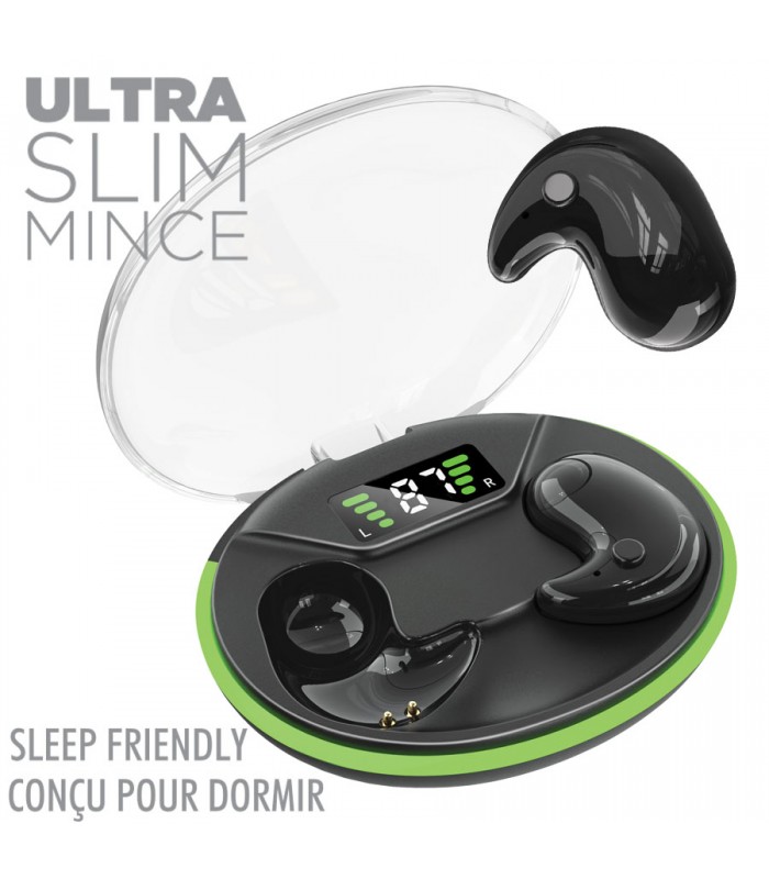 Boost Écouteurs sans fil ultra-fins à conduction osseuse dédiés au sommeil Noir
