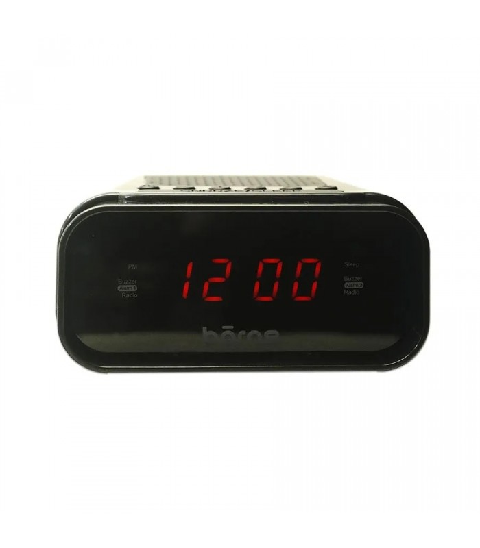 Borne AM/FM Digital Alarm Clock Radio with Dual Alarm - Black