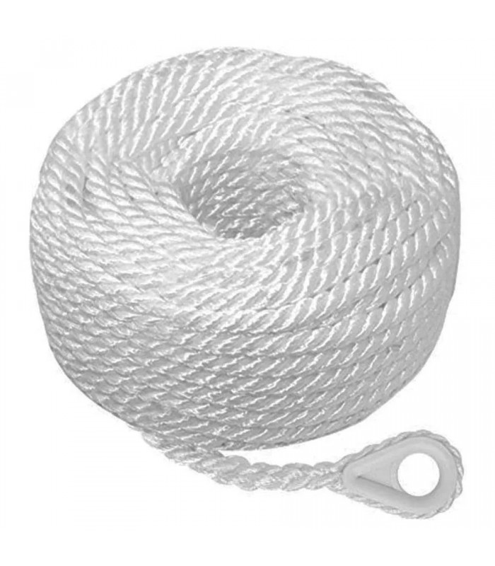 Corde en nylon tressé - 3/8 po. X 150 pi. (9.5mm X 45.7m) - Blanc