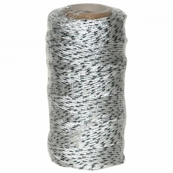 Ficelle en nylon tressée n° 18, 1/4 lb x 200 pi, blanche/noire