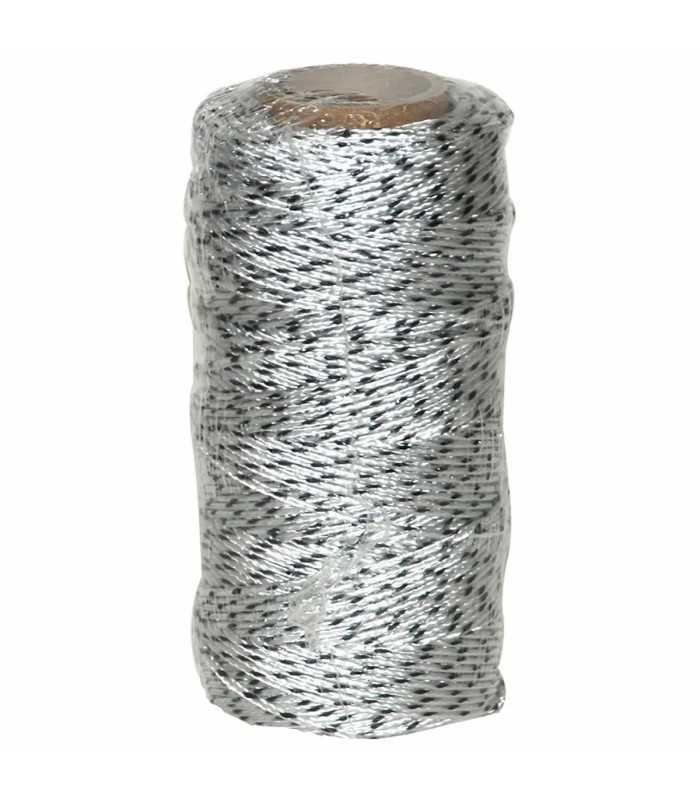 Ficelle en nylon tressée n° 18, 1/4 lb x 200 pi, blanche/noire