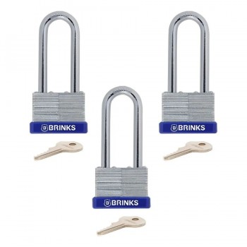 Ensemble de 3 cadenas en acier laminé BRINKS à clés identiques - 44 mm