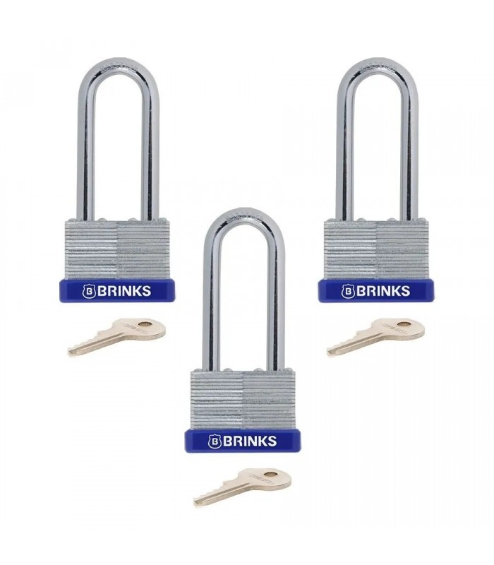 Ensemble de 3 cadenas en acier laminé BRINKS à clés identiques - 44 mm