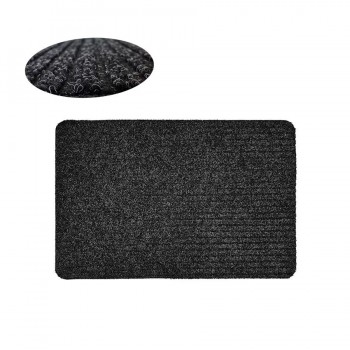 Charcoal Ribbed Indoor/Outdoor Mat 18 x 27 Inch