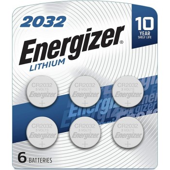 Energizer Pile bouton CR2032 Lithium - 3 V - Paquet de 6