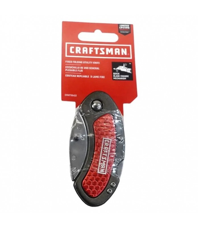 Craftsman Couteau utilitaire repliable à lame fixe - Rouge et noir