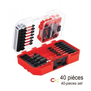 Craftsman Assortiment d′embouts pour visseuse avec tourne-écrous et porte-embout magnétique - 40 pièces