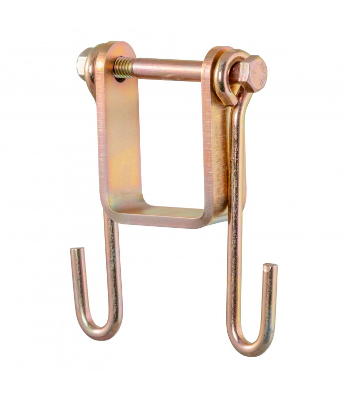 CURT 45806 Trailer Safety Chain Holder Bracket for 2-inch Shank, Bolt-On Steel Hanger Hooks