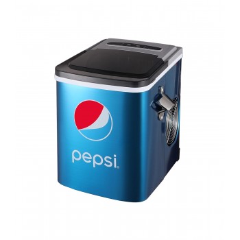 Curtis Pepsi Machine à glaçons en acier inoxydable de 12 kg avec ouvre-bouteille intégré - Bleu