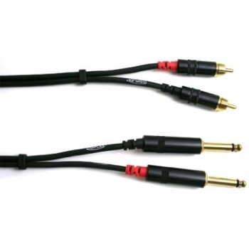 Digiflex HE-2R/2P-10 Pro Dual Adapter Cable  RCA to 1/4 in. - 10 ft.