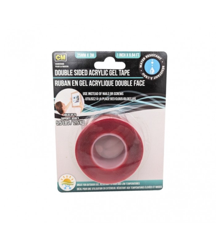 Ruban en Gel Acrylique Double Face - 25mm x 3m
