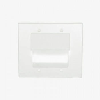 Plaque murale double encastrée bas voltage avec support - Blanc