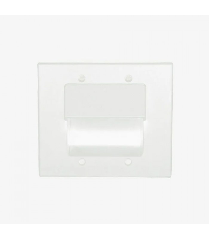 Plaque murale double encastrée bas voltage avec support - Blanc