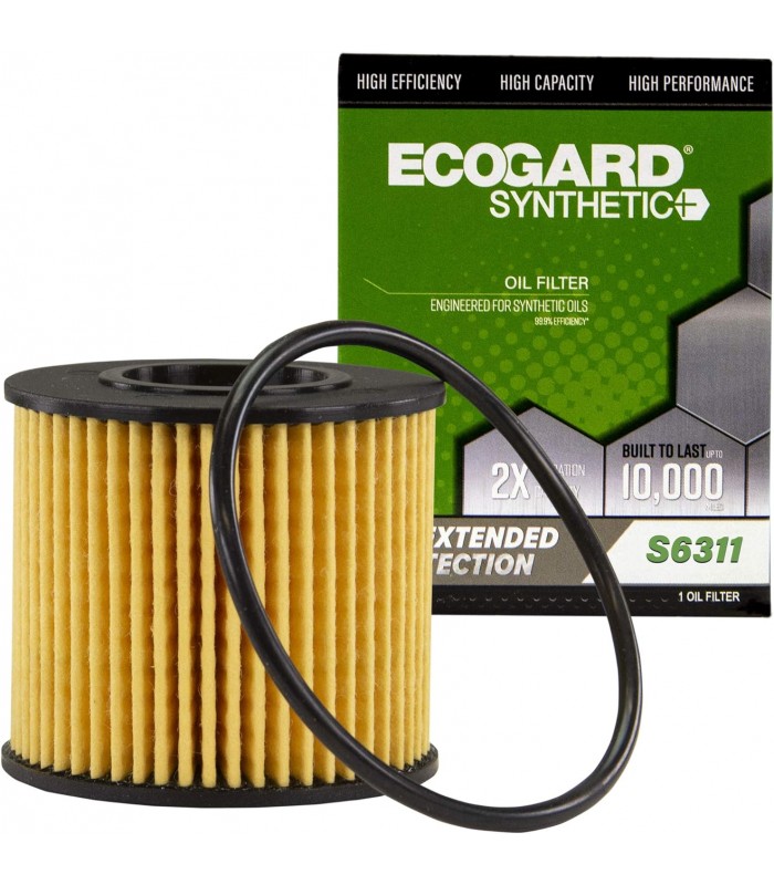 ECOGARD Synthetic Oil Filter 16-09 Toyota Corolla, 14-09 Matrix, 18-10 Prius, 17-12 Prius V
