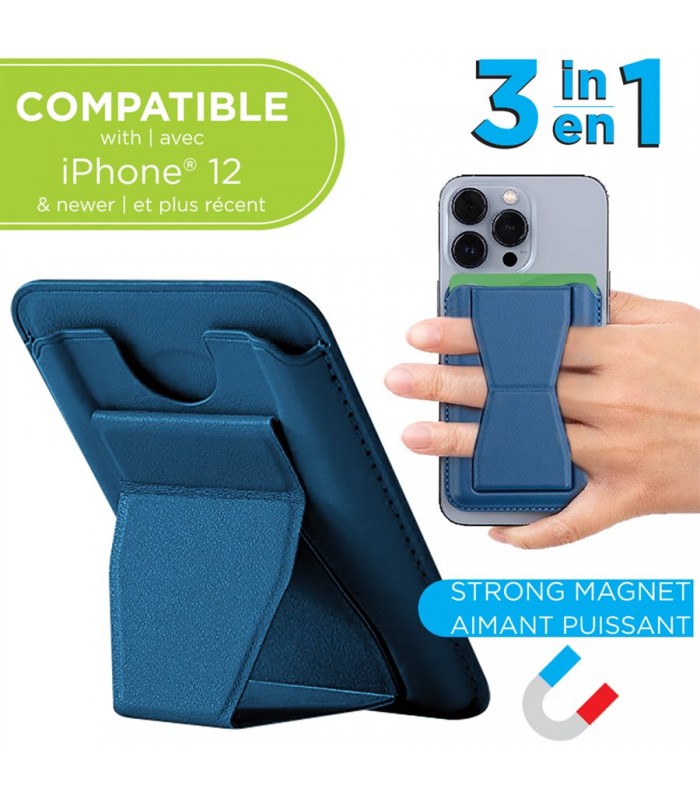 eLink Portefeuille, support et poignée magnétique pour iPhone – 3 en 1