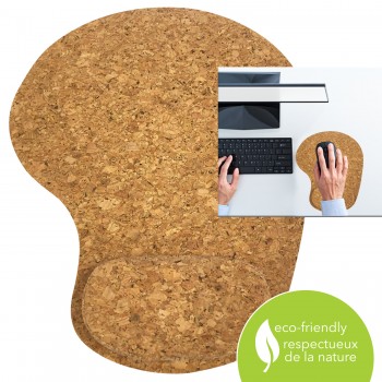 eLink Tapis de souris ergonomique en liège avec support pour le poignet
