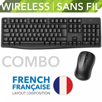 eLink Full-size wireless French Keyboard & mouse combo
