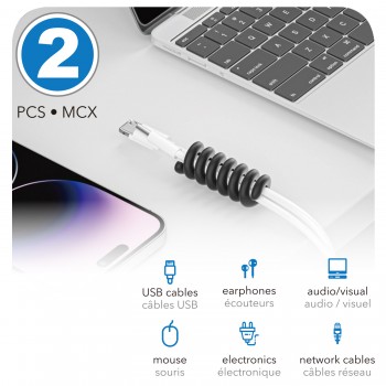 eLink Paquet de 2 d'organiseurs de câbles en spirale